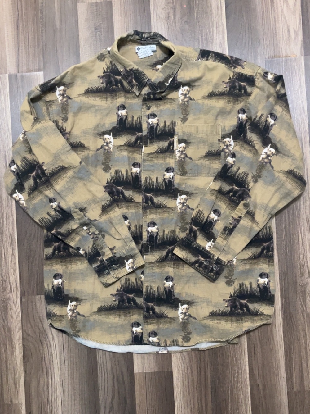 Vintage COLUMBIA River Lodge Hunting Long Sleeve Button Mens XL Cotton Shirt